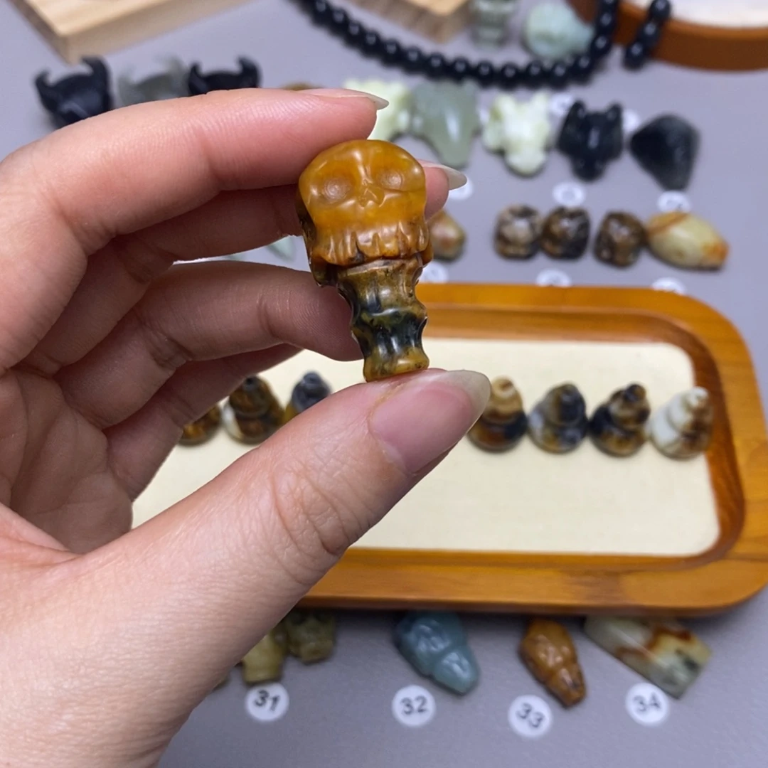 蛇纹石玉合金配饰子*呀