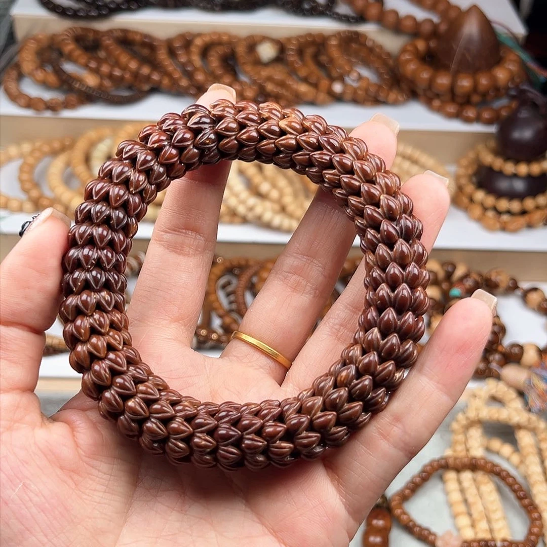 紫金鼠手串16紫金鼠雕刻莲花单圈手串