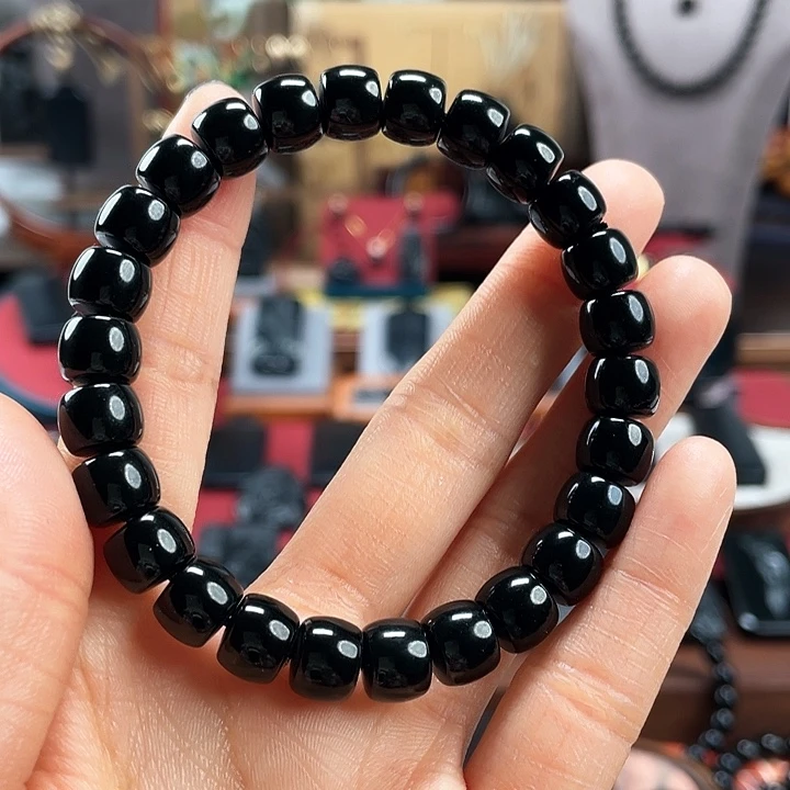 和田玉手串未镶嵌卡7✖️9精工，福利黑青