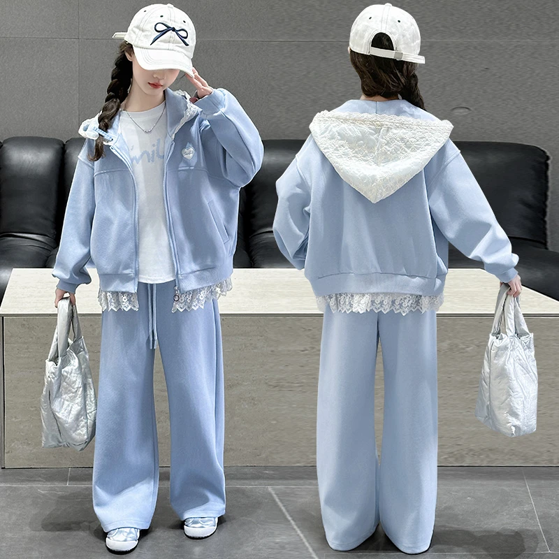 女童春秋季套装2025新款儿童洋气韩版时髦女孩秋装休闲运动两件