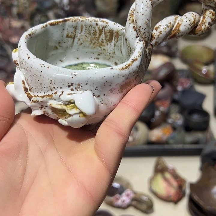 杯子粗陶手工高温花盆