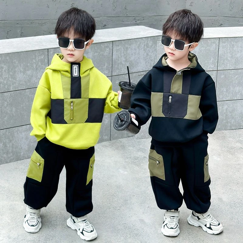 男童秋装套装新款中小童春秋款卫衣秋季儿童帅气两件套时髦潮