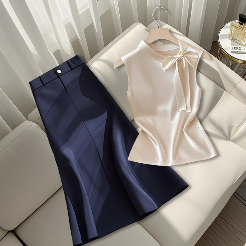 2025夏季新款法式千金风穿搭一整套洋气显瘦上衣轻奢半身裙两件套