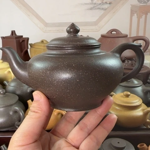 紫砂壶梨皮天青300cc
