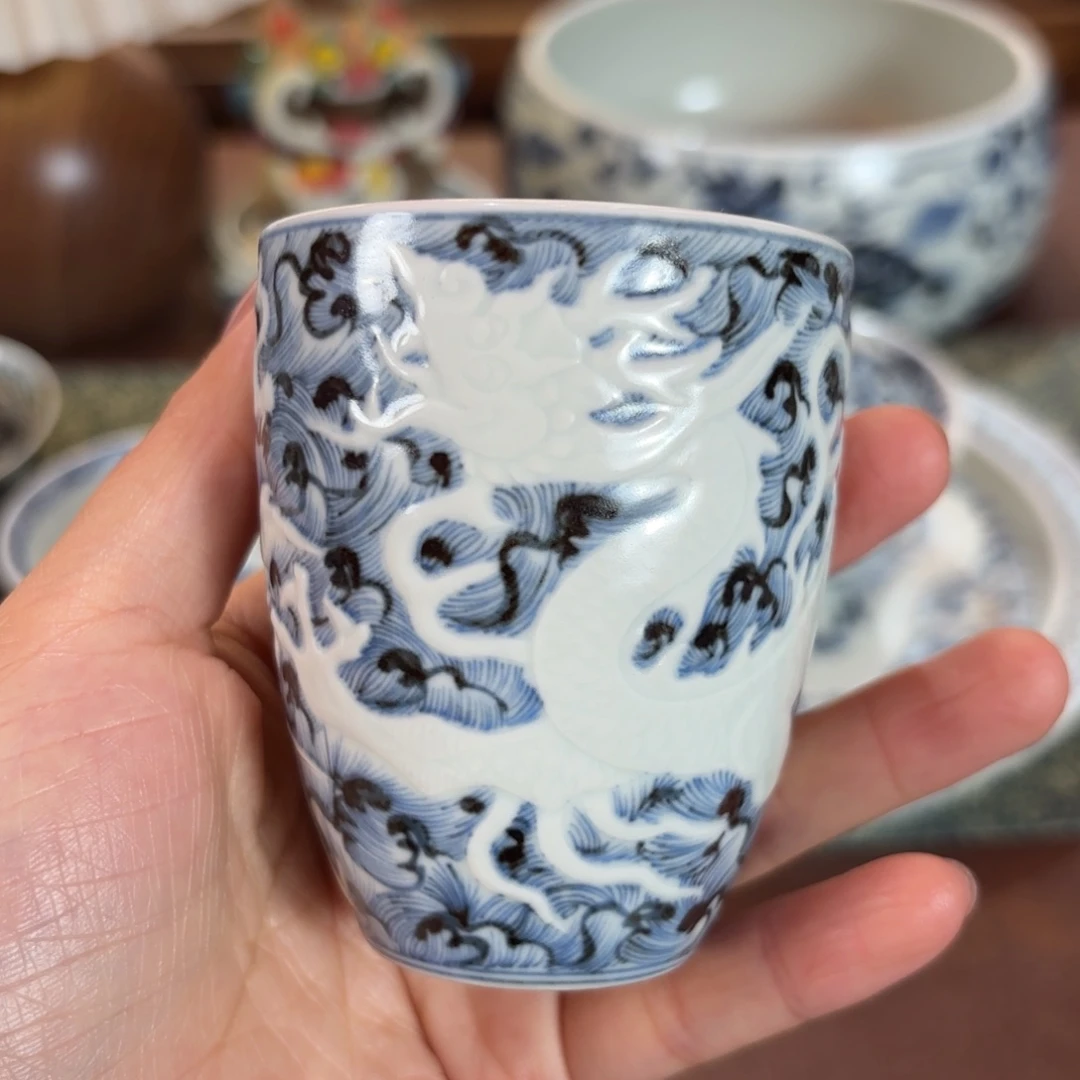 杯雕刻龙手雷杯博陵造物