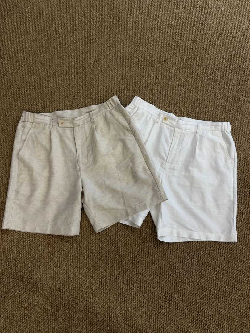 ENEB/新贵老钱麻棉松弛感休闲短裤