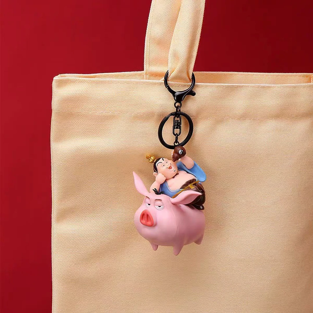 抖英爆款哪吒之魔童闹海飞天猪周边玩偶钥匙扣挂件小摆件专用礼物