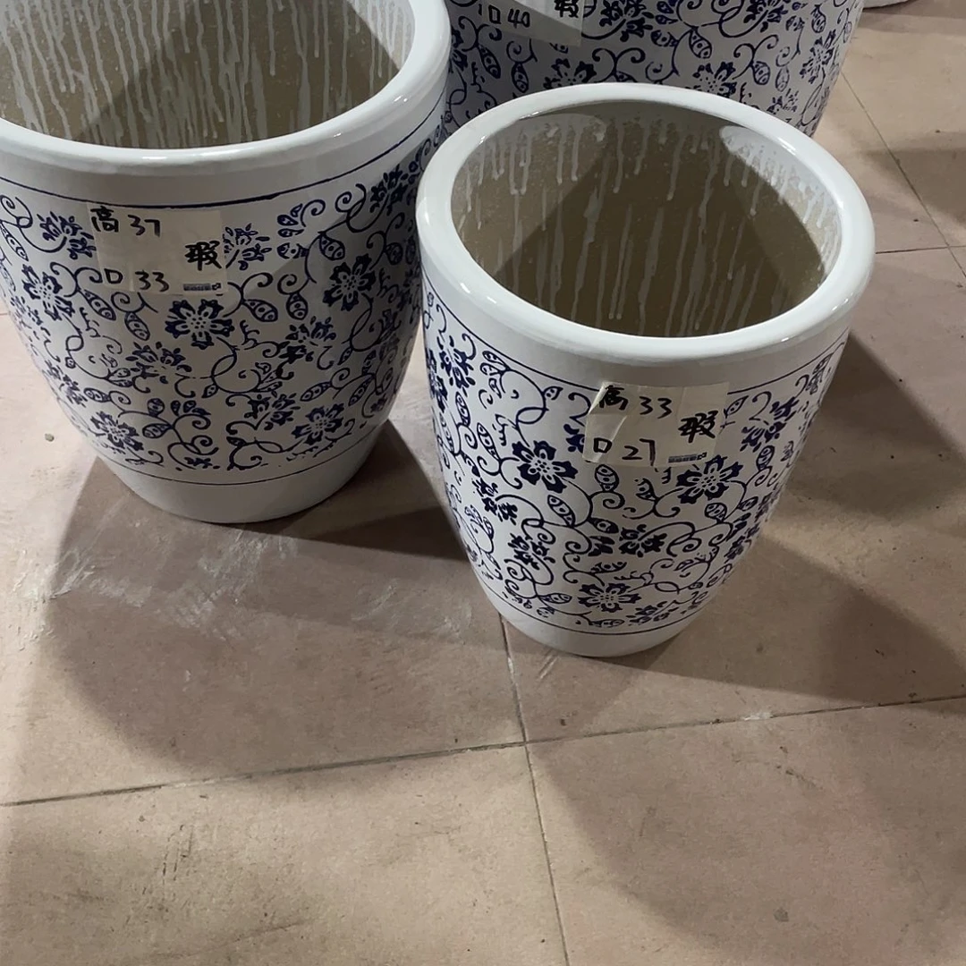 青花瓷套三搭配托盘微瑕
