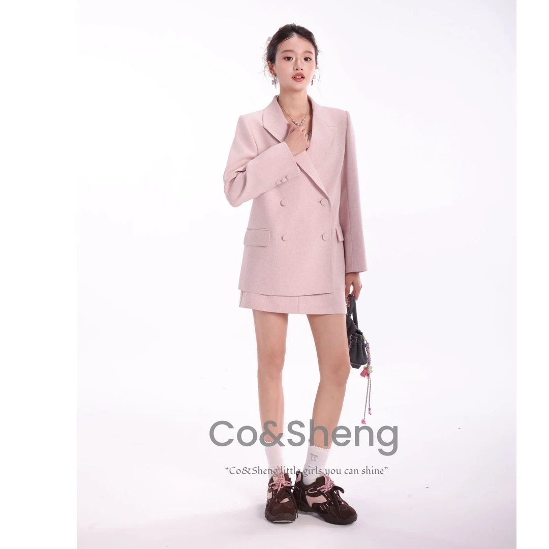 樱墨舞步/ co&sheng小个子春季新款西装短裙套装日常出勤街头职场