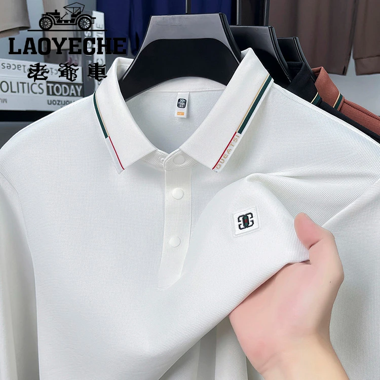 半袖t恤透气薄款宽松短袖T恤针织男士POLO衫Polo衫男装2025年秋季