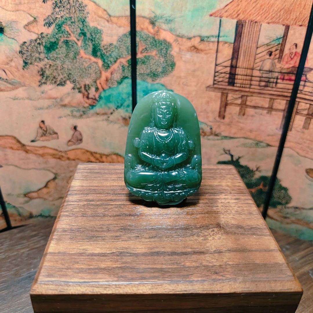 Q和田玉观音吊坠0378