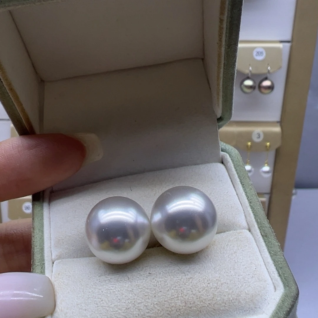 淡水珍珠耳饰银S925镶嵌