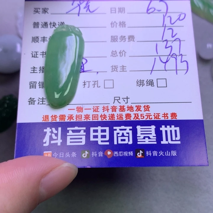 翡翠未镶嵌颈饰雀*鱼