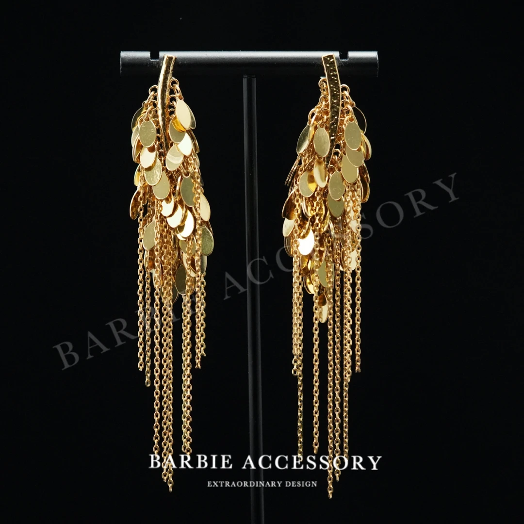 铜合金合成锆石耳饰 【星川金逸】法式中古轻奢设计款高级感耳环