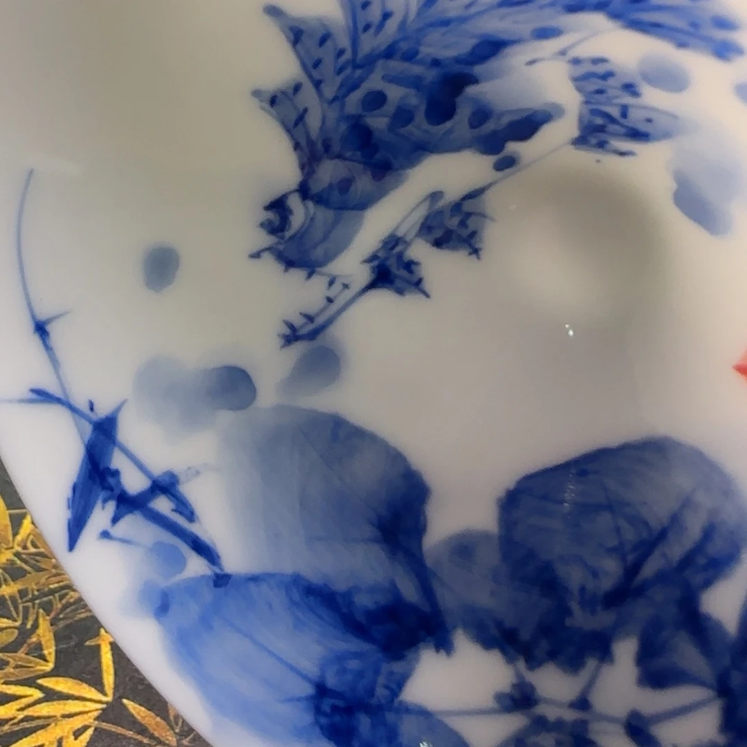 瓷片斗笠鳜鱼杯子