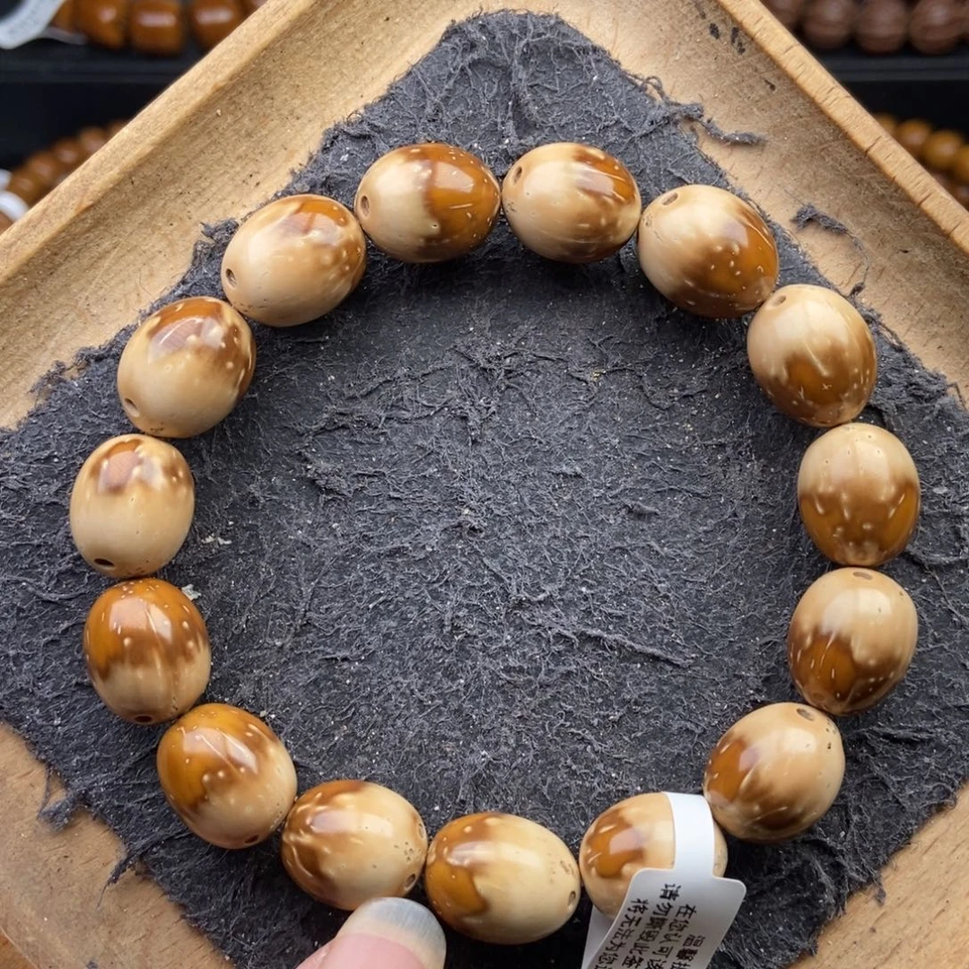 紫金鼠手串12mm➕半山半水橄榄珠