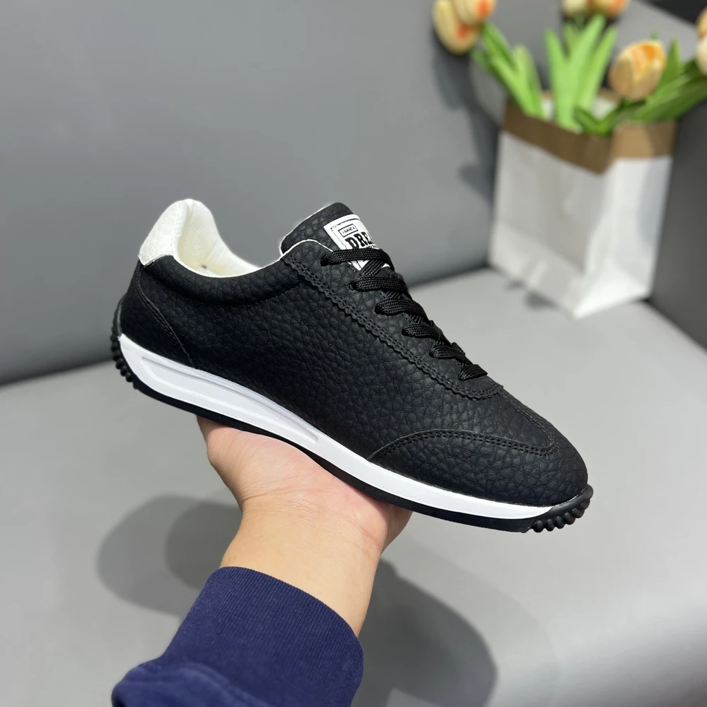 纳帕纹潮流休闲鞋时尚运动百搭软底软面舒适单棉同款男鞋圆头系带