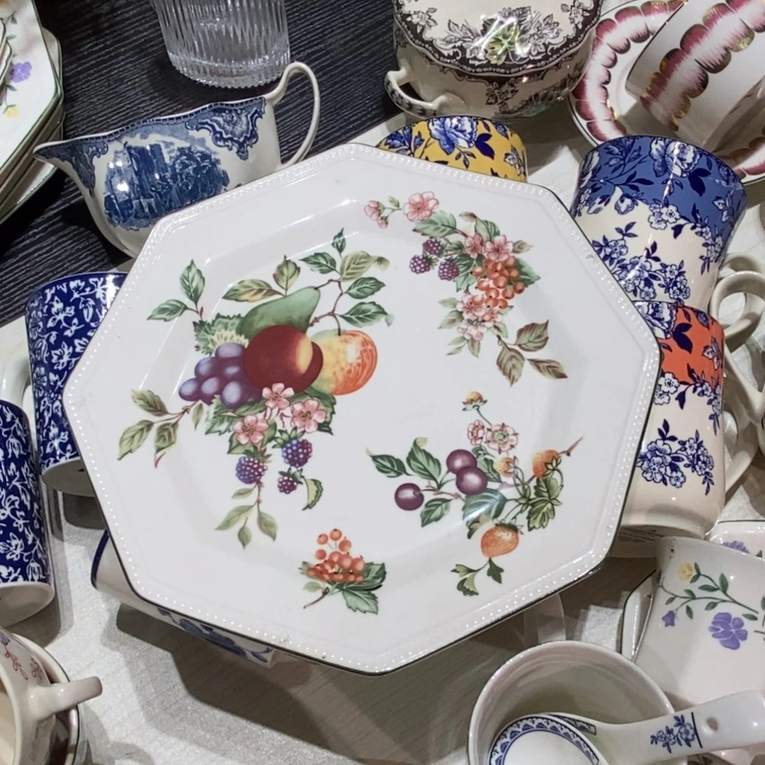 瓷微瑕水果十寸平盘