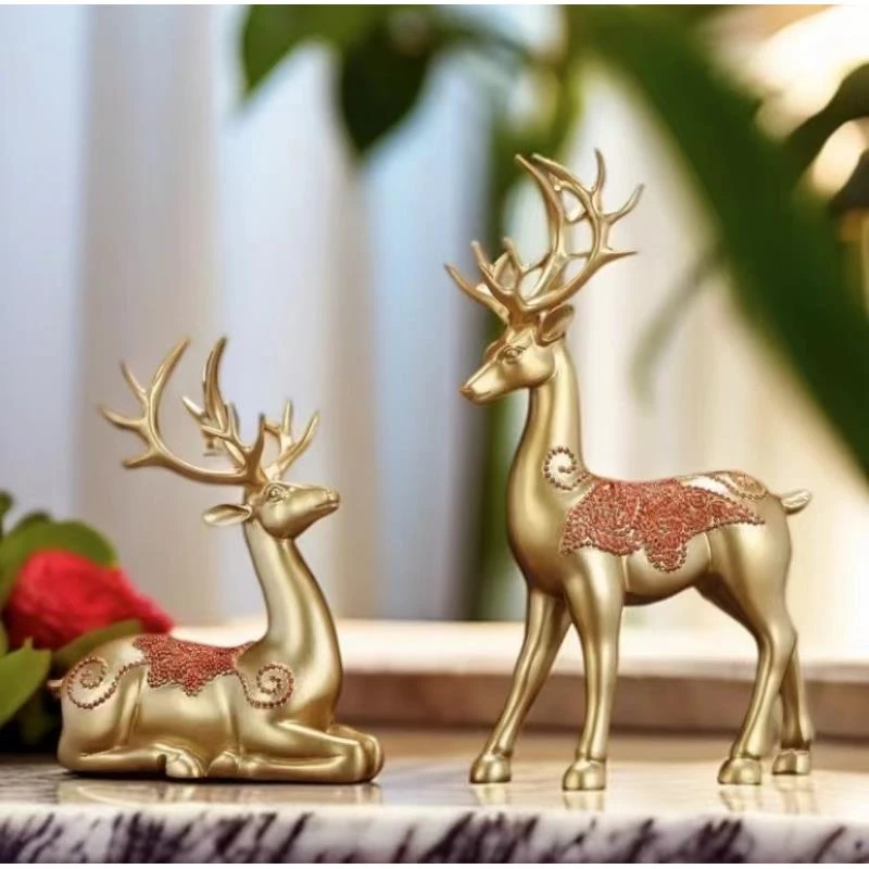 S麋鹿装饰高颜值百货日用品乔迁之喜进门仪式客厅隔断柜摆件