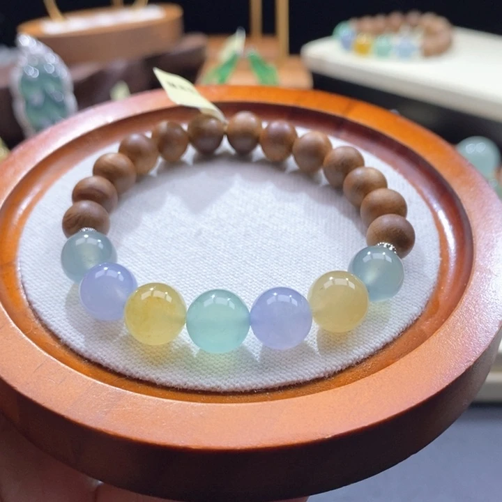 翡翠未镶嵌颈饰翡翠糖果色系手串卡10+