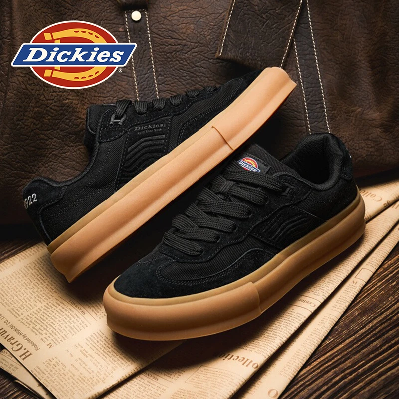 Dickies德训板鞋2025冬季透气低帮休闲鞋厚底男士舒适百搭男鞋子