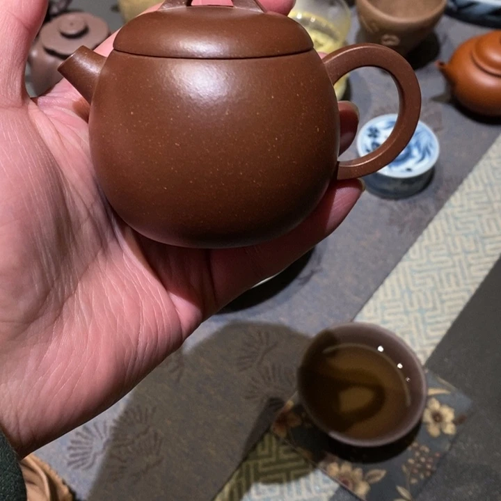 爱***茜茶壶紫砂半手原矿紫泥汉瓦壶