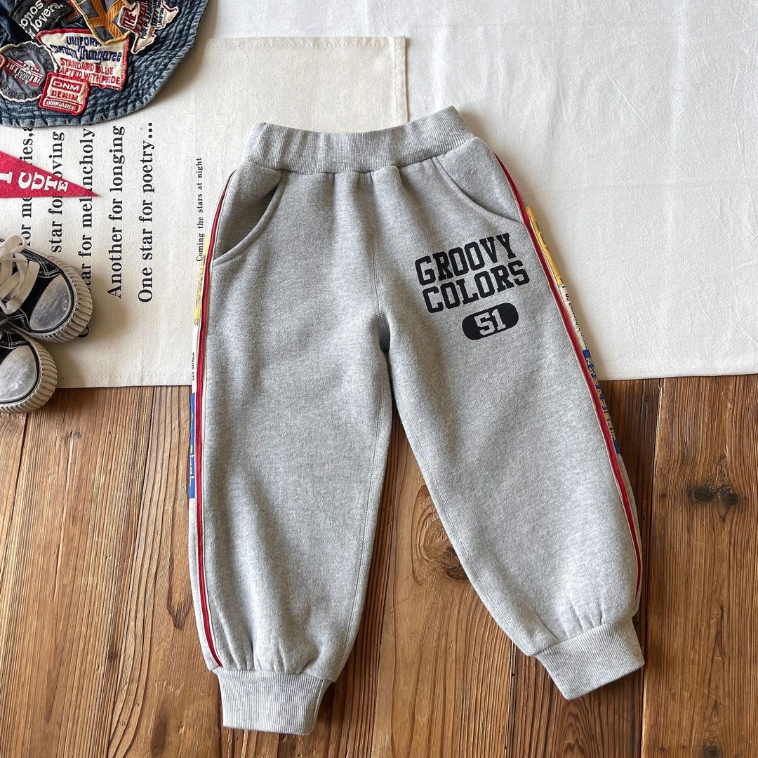 24606HS侧边贴标英文字母加绒卫裤