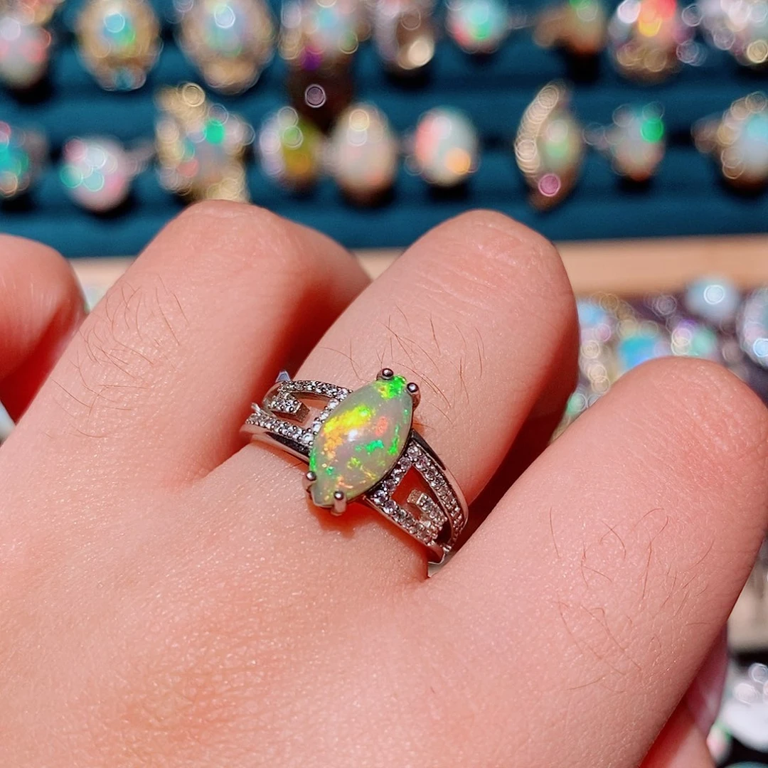 欧泊银S925镶嵌戒指