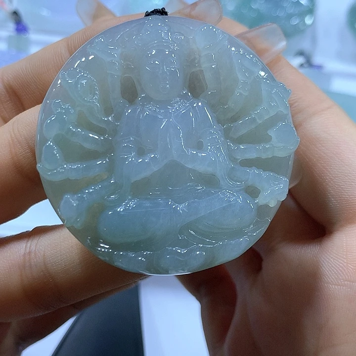 颈饰未镶嵌翡翠天然翡翠A货吊坠