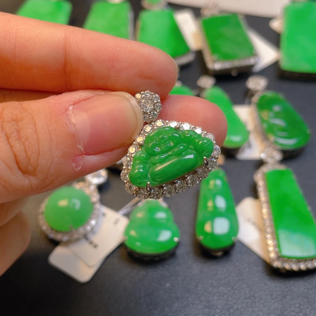 翡翠银S925镶嵌颈饰