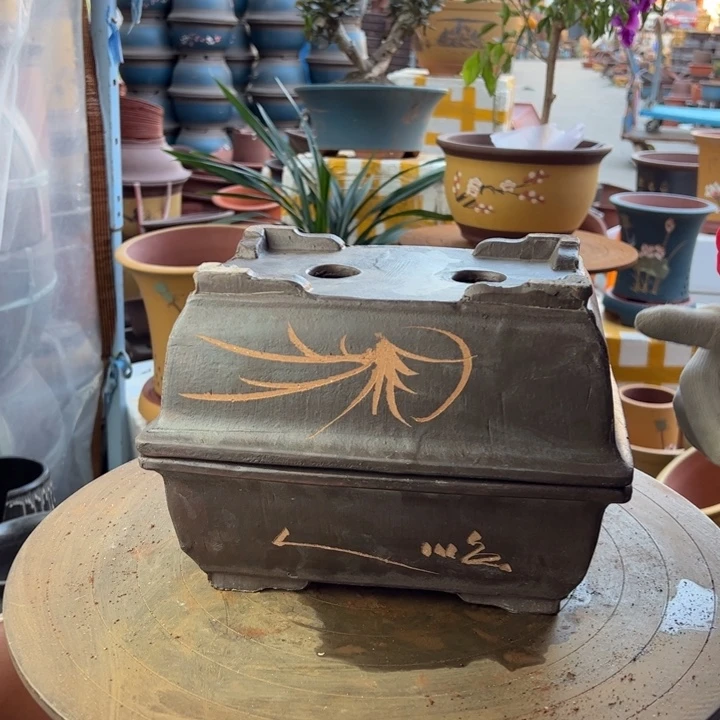 紫砂宜兴紫砂花盆26+26粽马槽