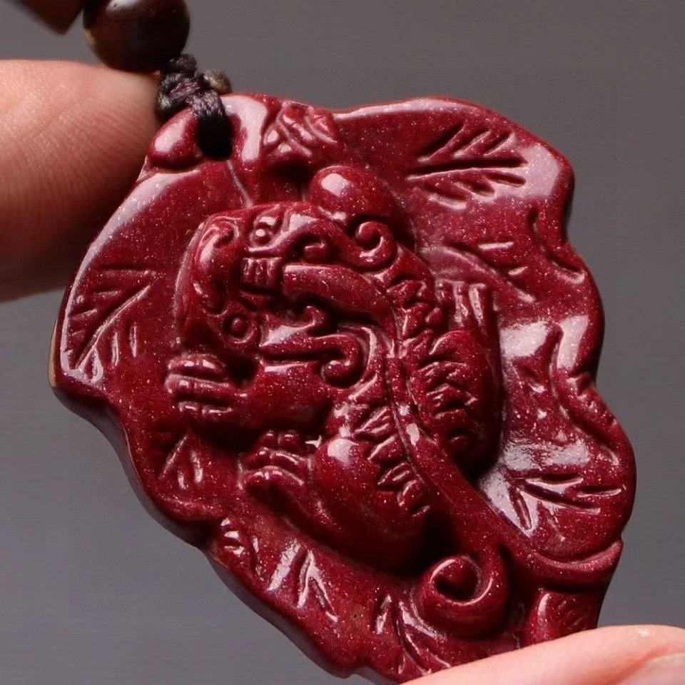 天然辰砂砂中帝王 紫金砂 一夜暴富挂坠,吊坠,招财纳福!