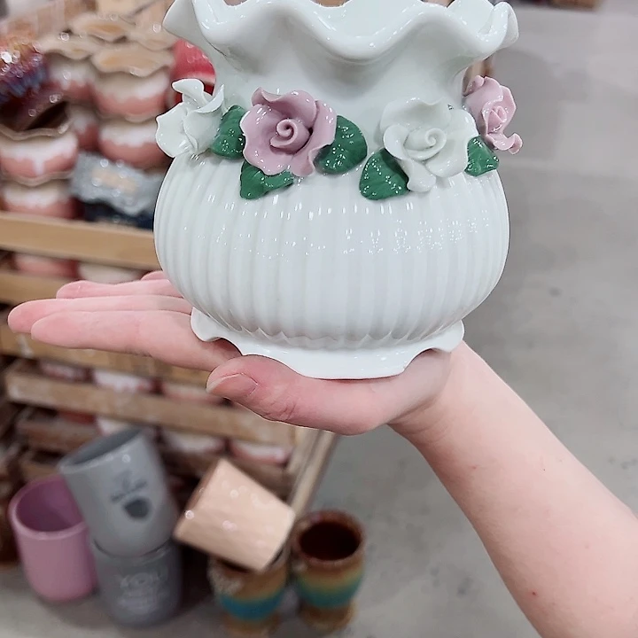 有孔，凑单福利满10元发货陶瓷多肉花盆！