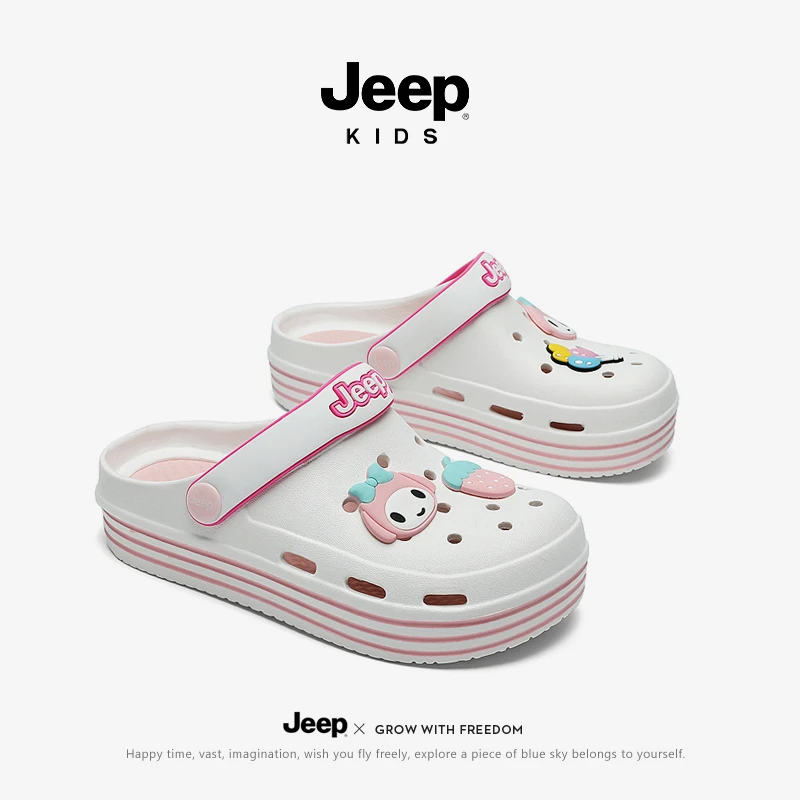 jeep儿童凉鞋女孩2025新款夏季外穿软底防滑包头凉拖鞋女童沙滩鞋