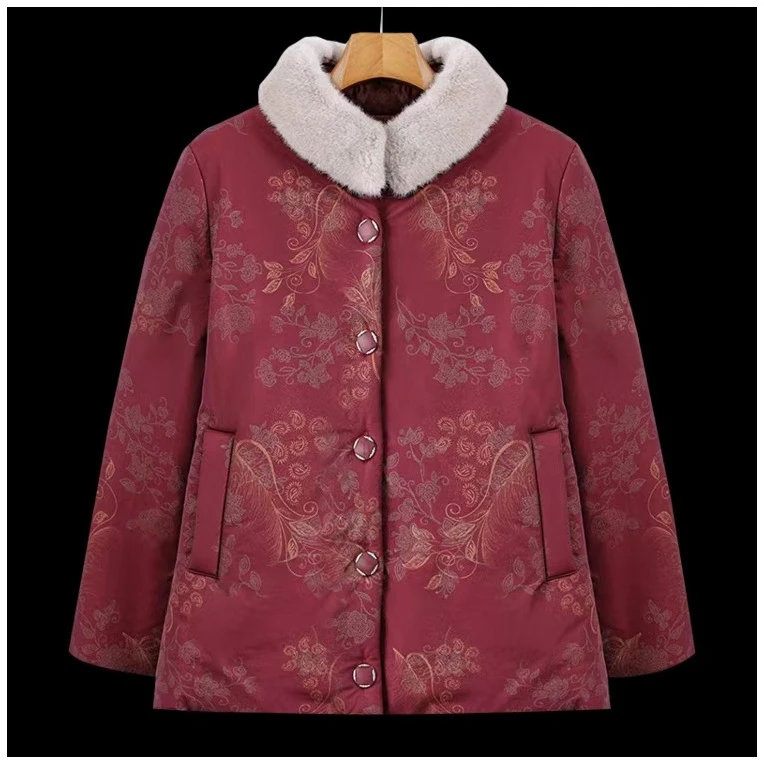 奶奶装冬装棉衣棉袄老太太衣服老人加绒棉服中老年人妈妈洋气气质