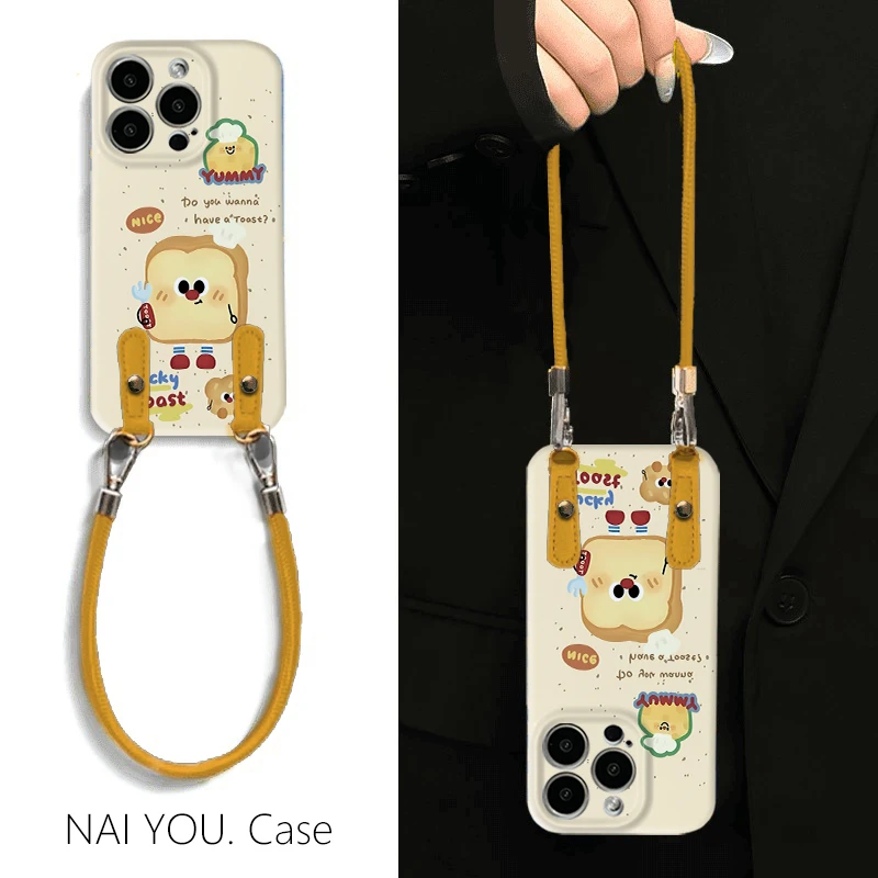 叉子吐司适用于苹果16promax/15/14华为P70vivooppo菲林手机软壳