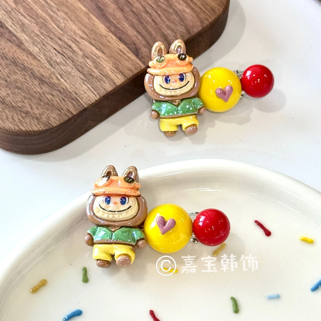 韩版东大门定制款原创设计时尚小众可爱多labubu发夹鸭嘴夹YZ221