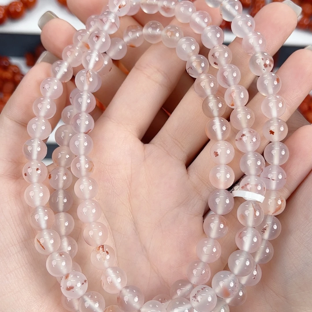 南红玛瑙未镶嵌冰飘冰底飘花8mm多圈