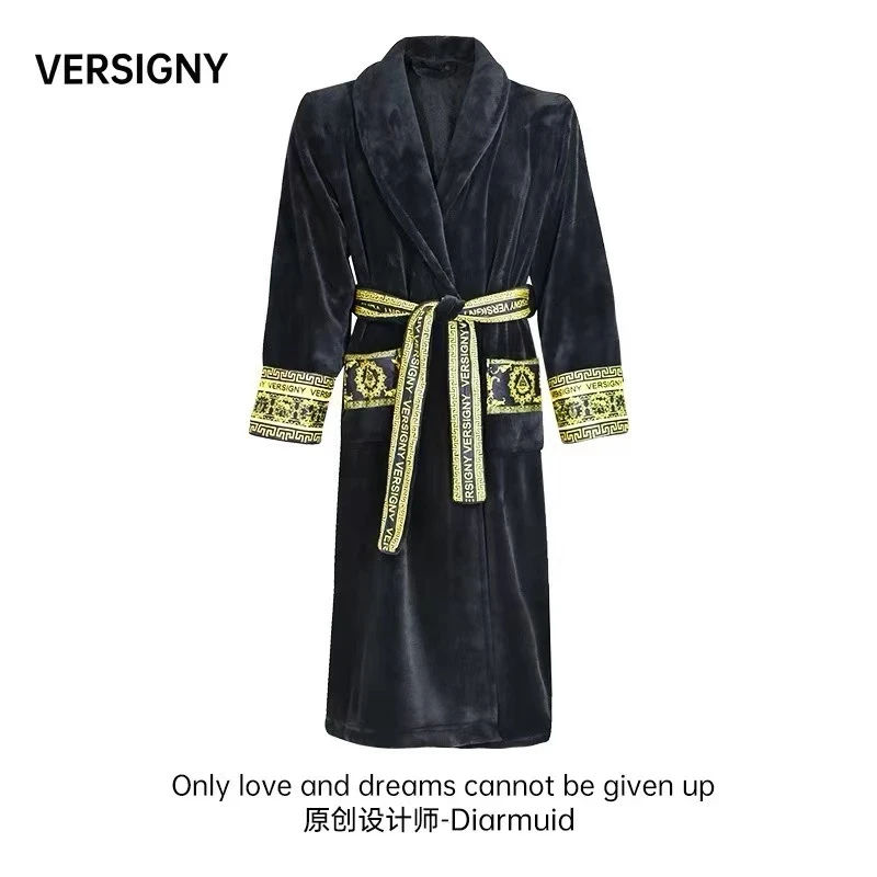 VERSIGNY 英国1868贵族轻奢春夏浴袍睡袍跑马绒狩猎系列 JYT469