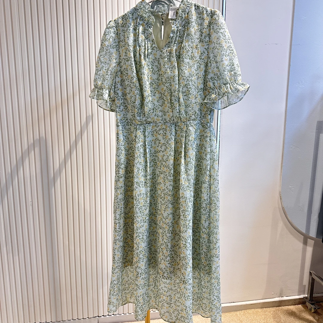 25新四季长款极简百搭女款休闲经典碎花连衣裙（24L0688）