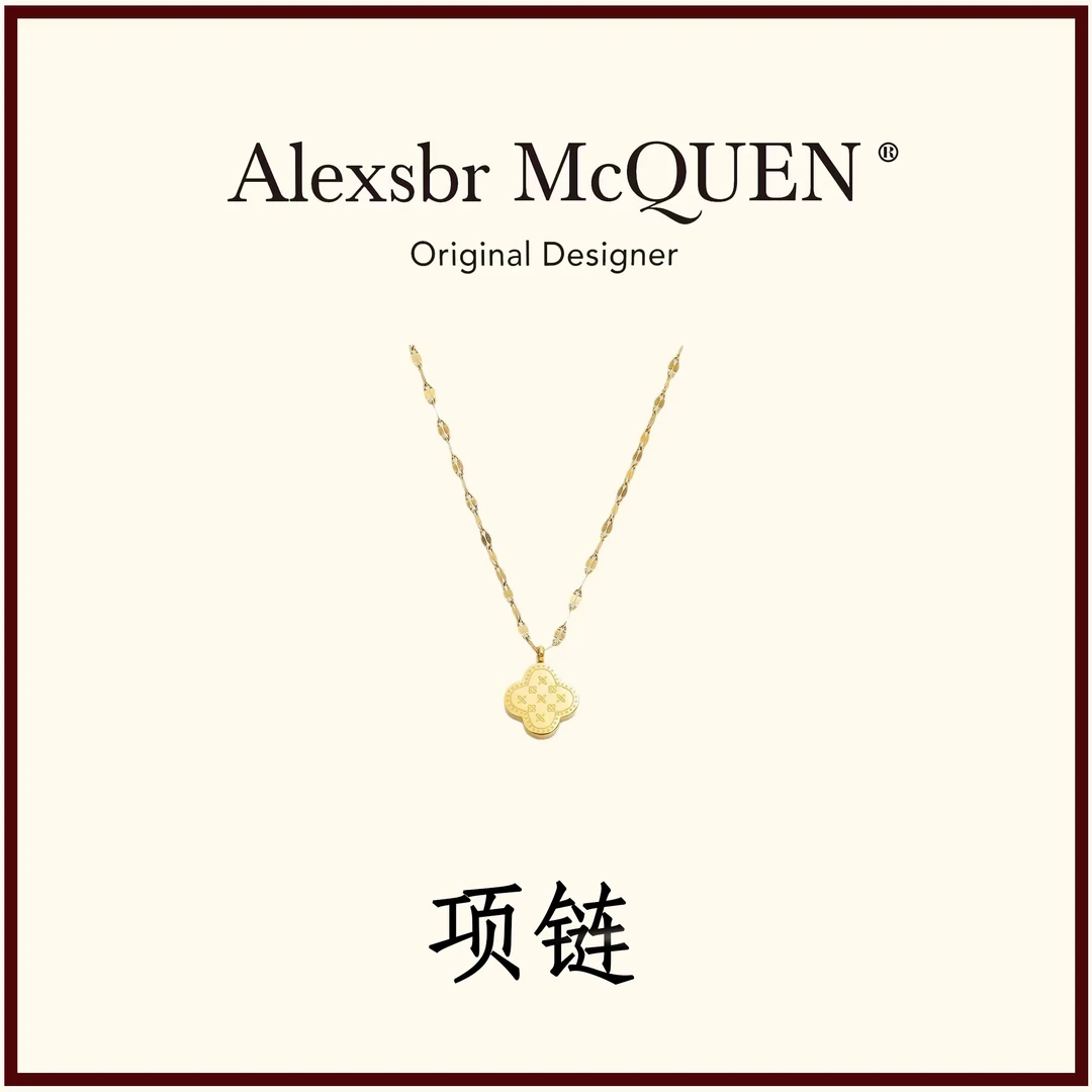 欧伦诗 钛钢项链 【YDD】双面小花四叶草项链