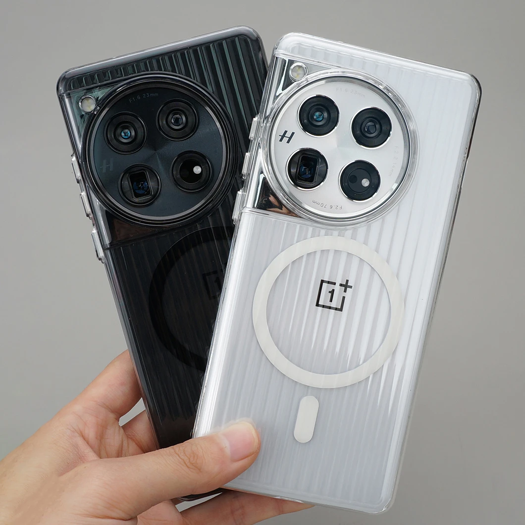 磨砂防摔适用一加12透明光栅瓦楞1+13/13T磁吸手机壳超薄Ace5硬壳