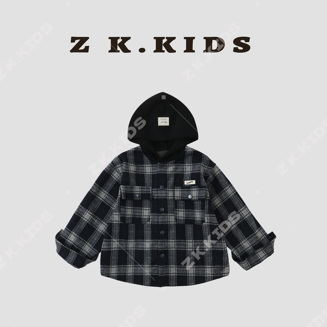 【Z＆K】春秋季中大童经典格纹外套ZK-322592