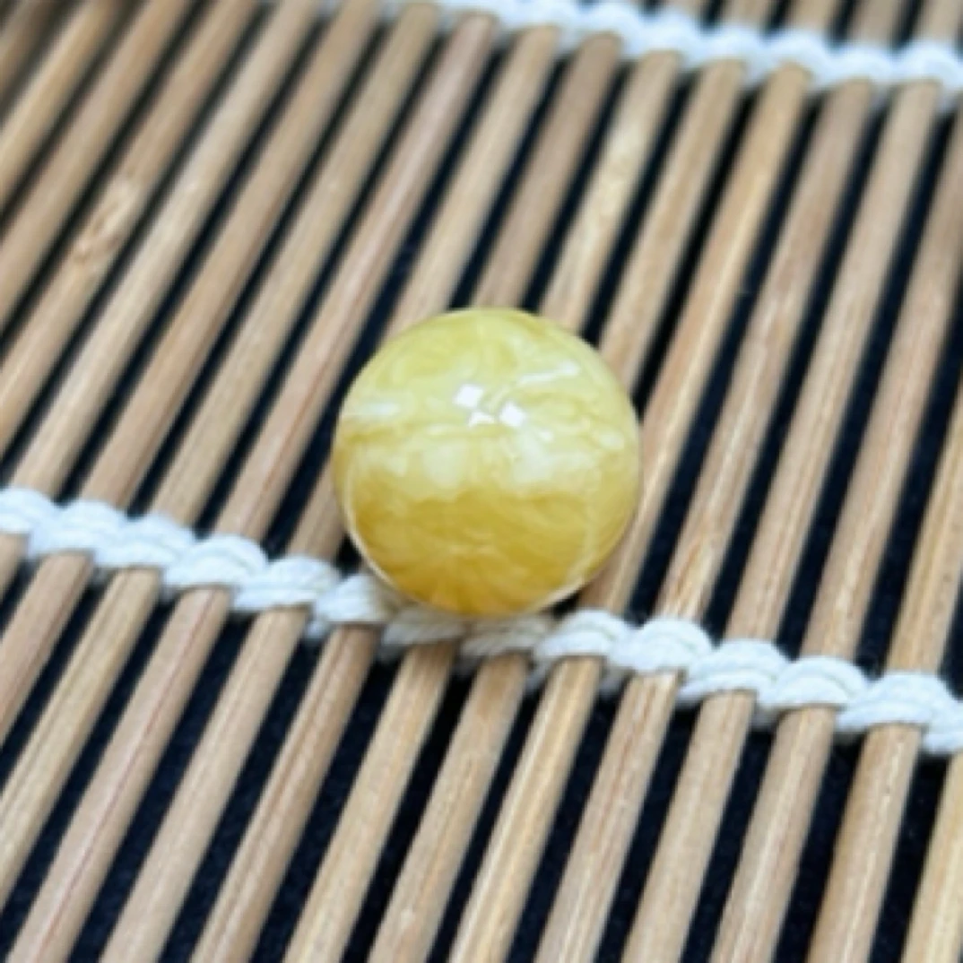 蜜之缘珠宝天然原矿琥珀蜜蜡16.2mm虎皮圆珠