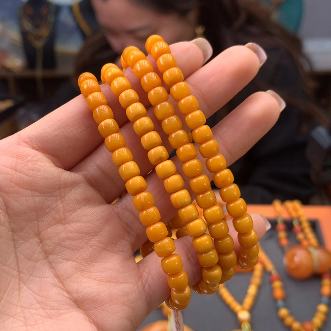 蜜蜡手串未镶嵌多样性发一