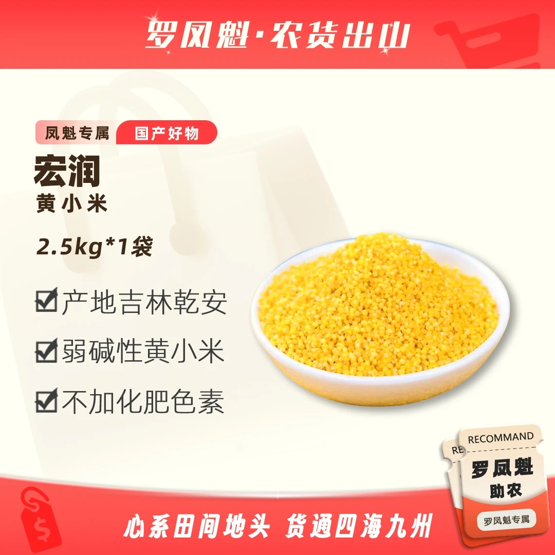 A【罗凤魁专属】东北吉林松原碱地黄小米熬粥煮饭现磨新米5斤装