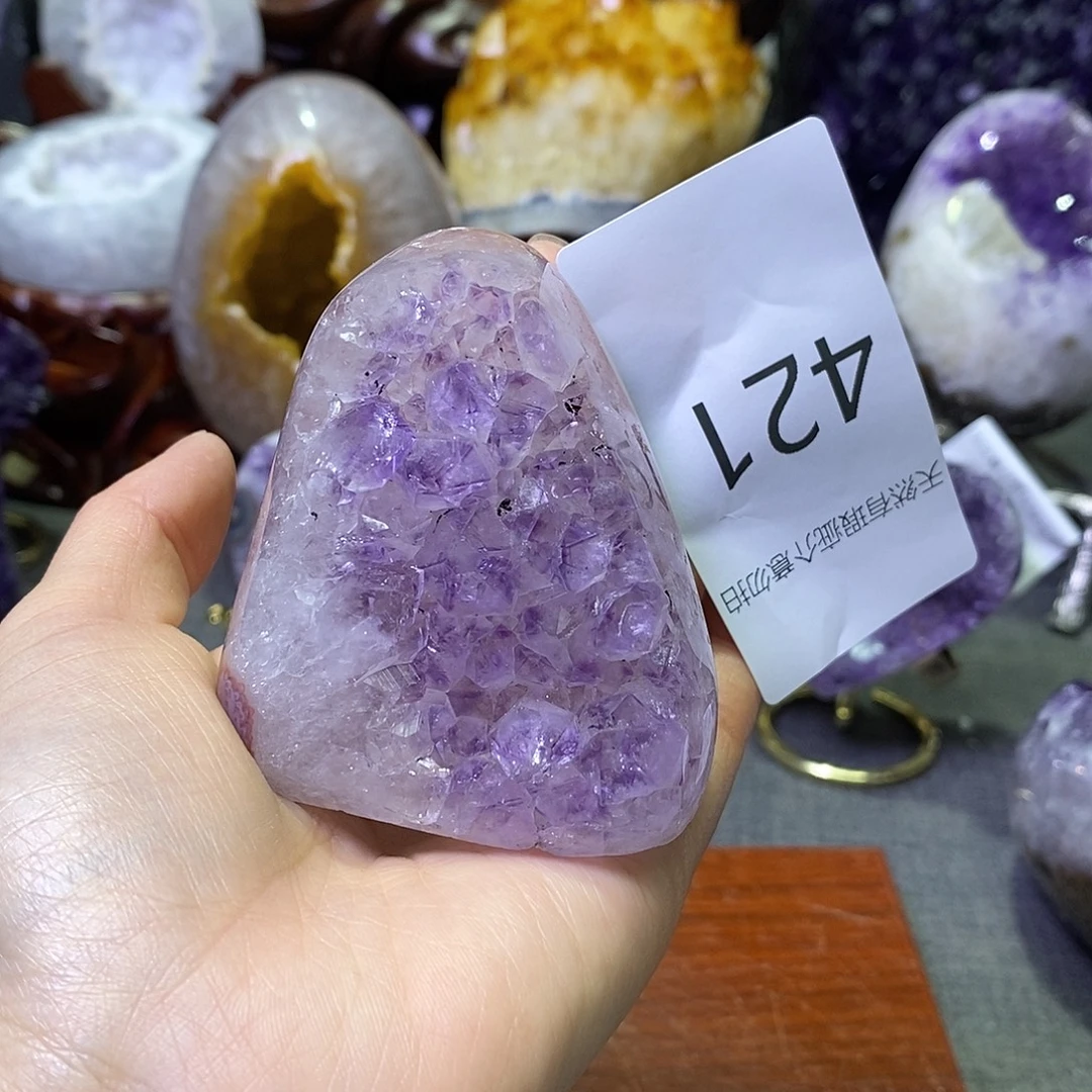 未镶嵌紫晶珠宝半成品