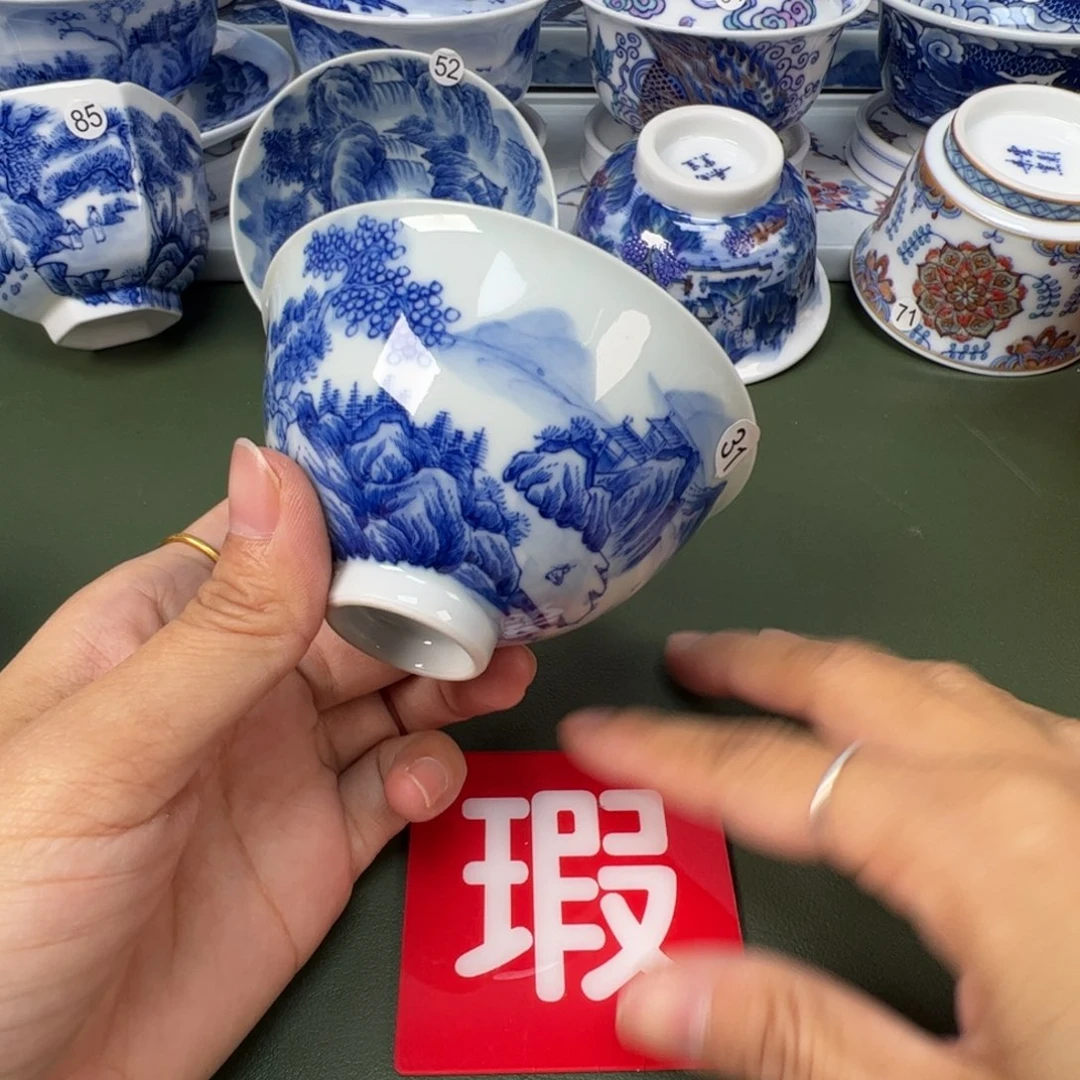 陶瓷景德镇纯手工纯手绘茶具木木31口