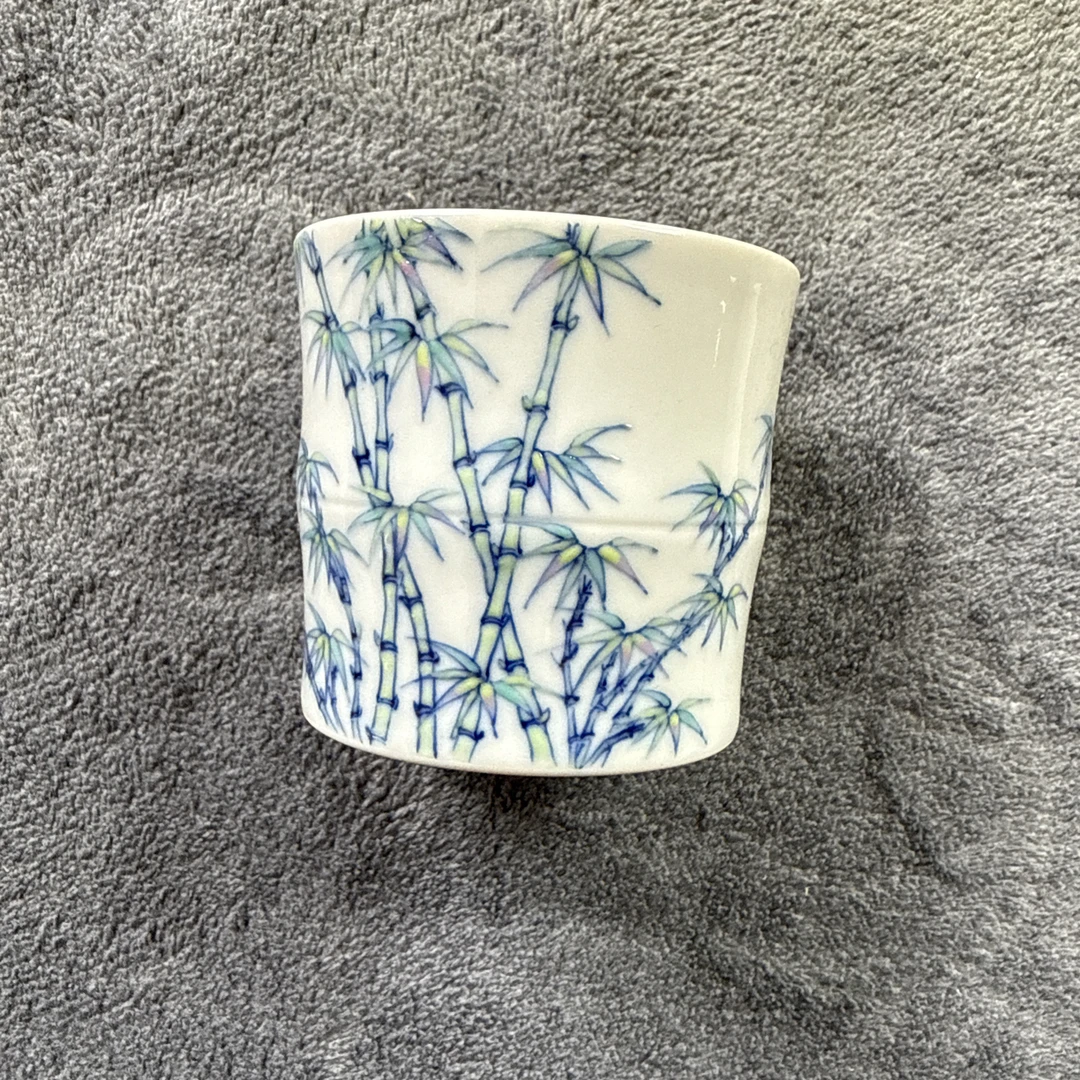 [家逸轩]景德镇非遗传承人之作竹节斗彩杯