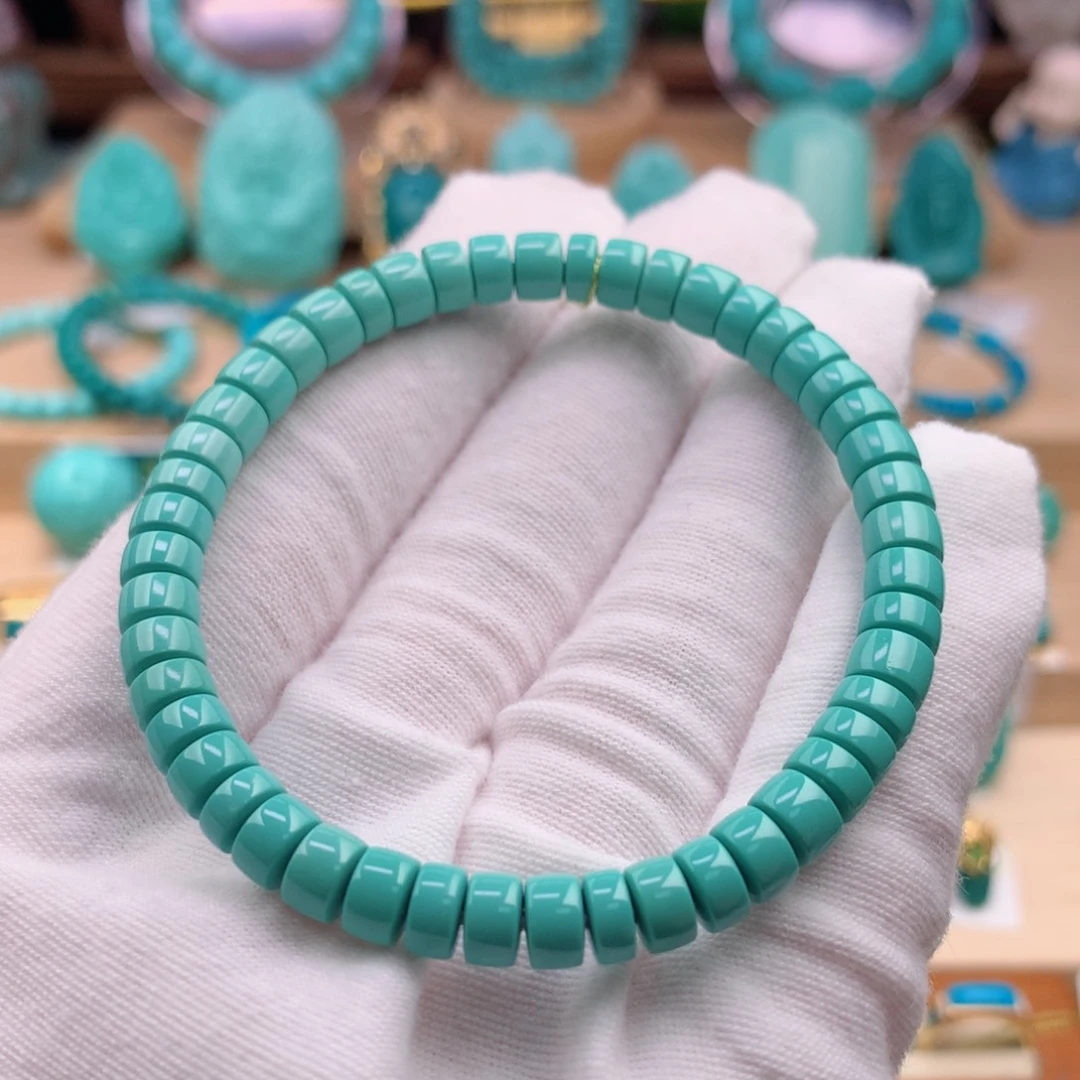 绿松石珠宝奇石未镶嵌6mm